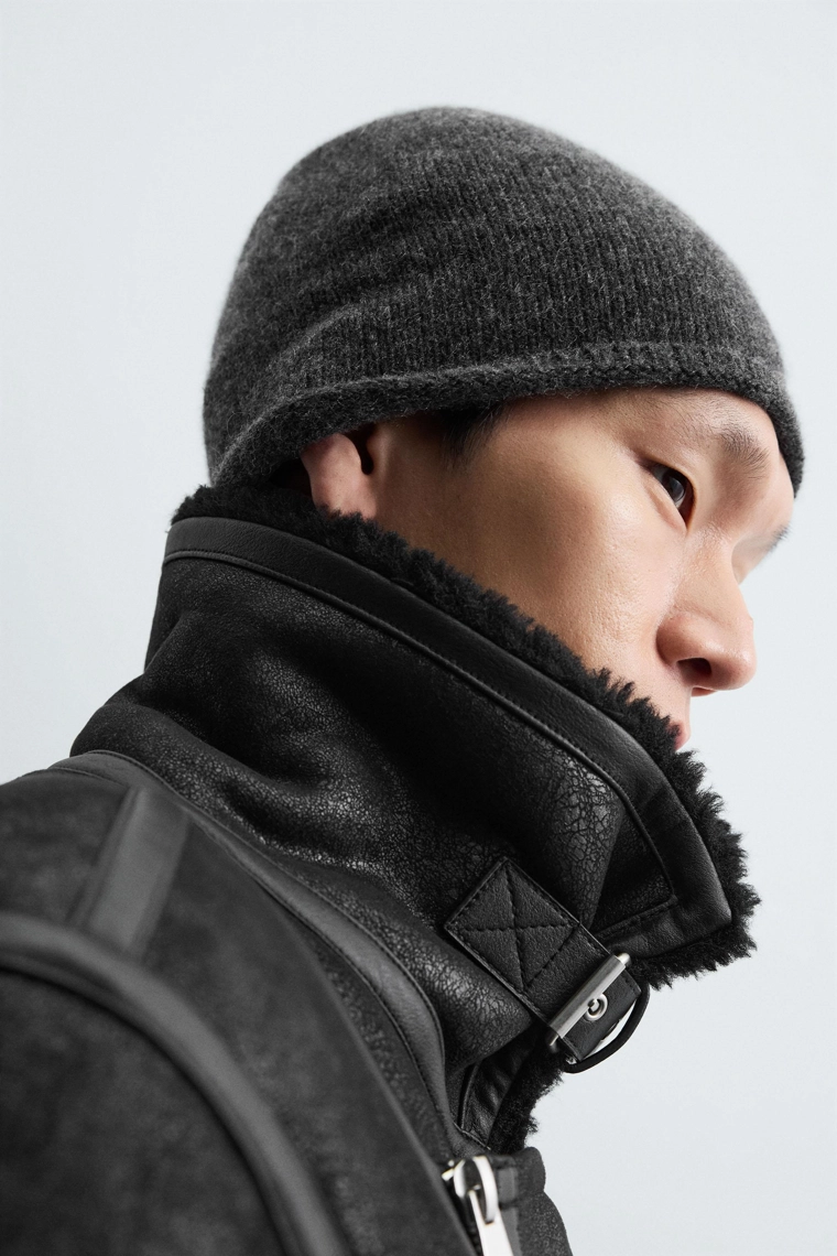 Кожаная куртка с эффектом двойной отделки