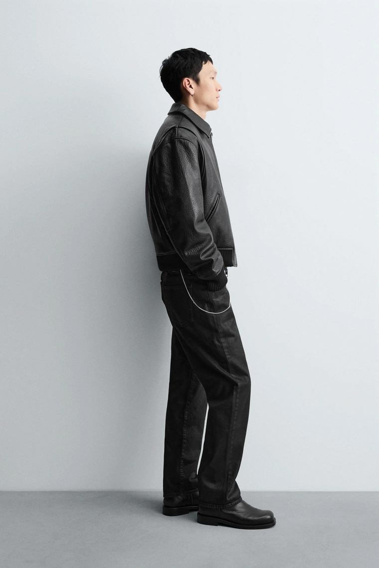 Куртка из экокожи с стежкой