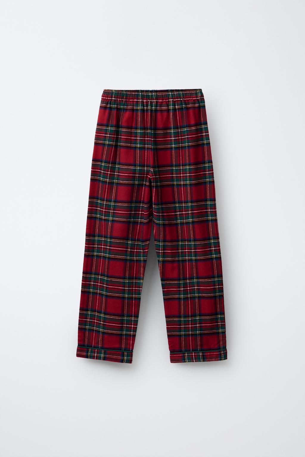 6-14 ЛЕТ/ ФЛАНЕЛЕВАЯ ПИЖАМА В КЛЕТКУ