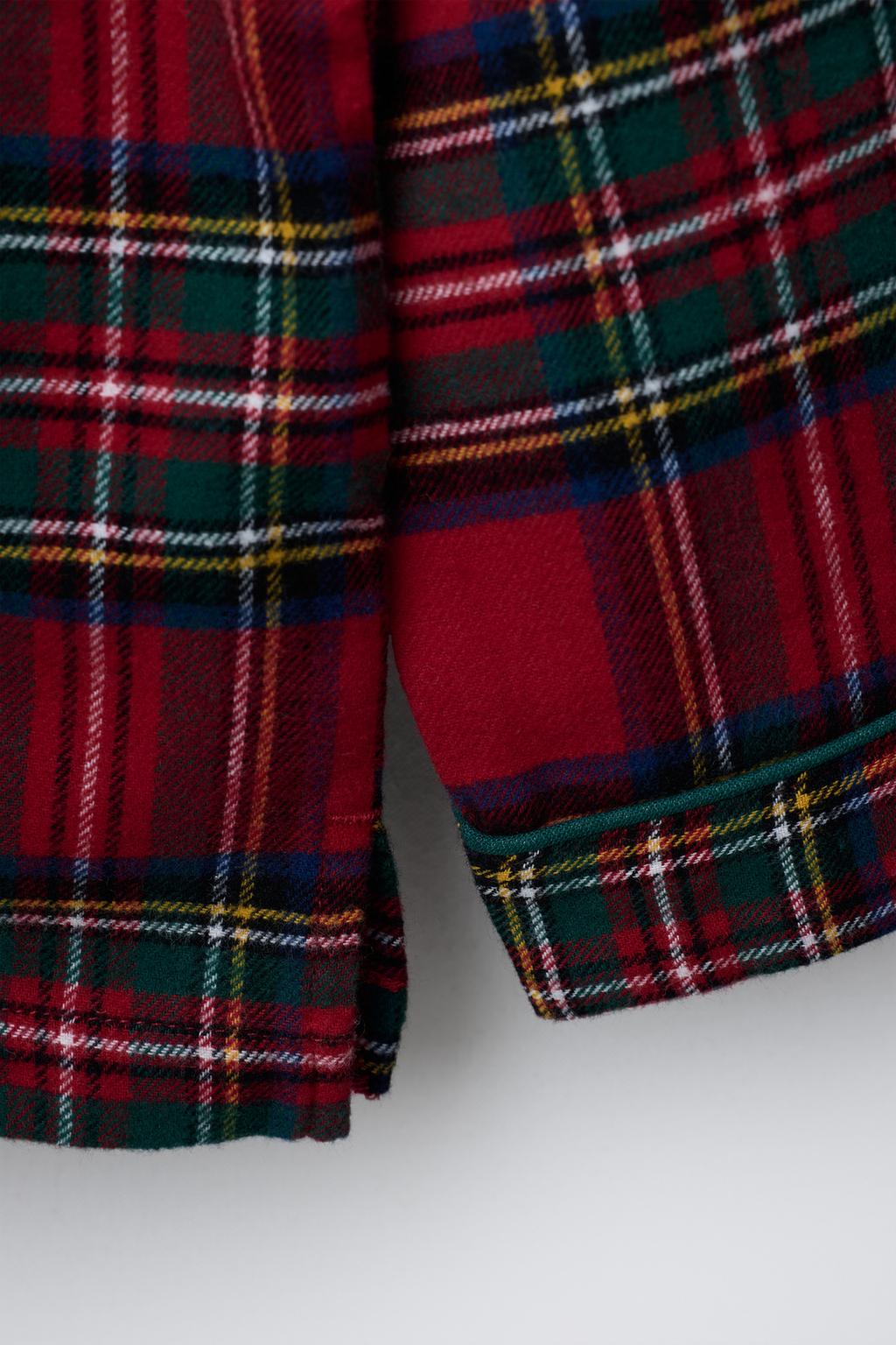 6-14 ЛЕТ/ ФЛАНЕЛЕВАЯ ПИЖАМА В КЛЕТКУ