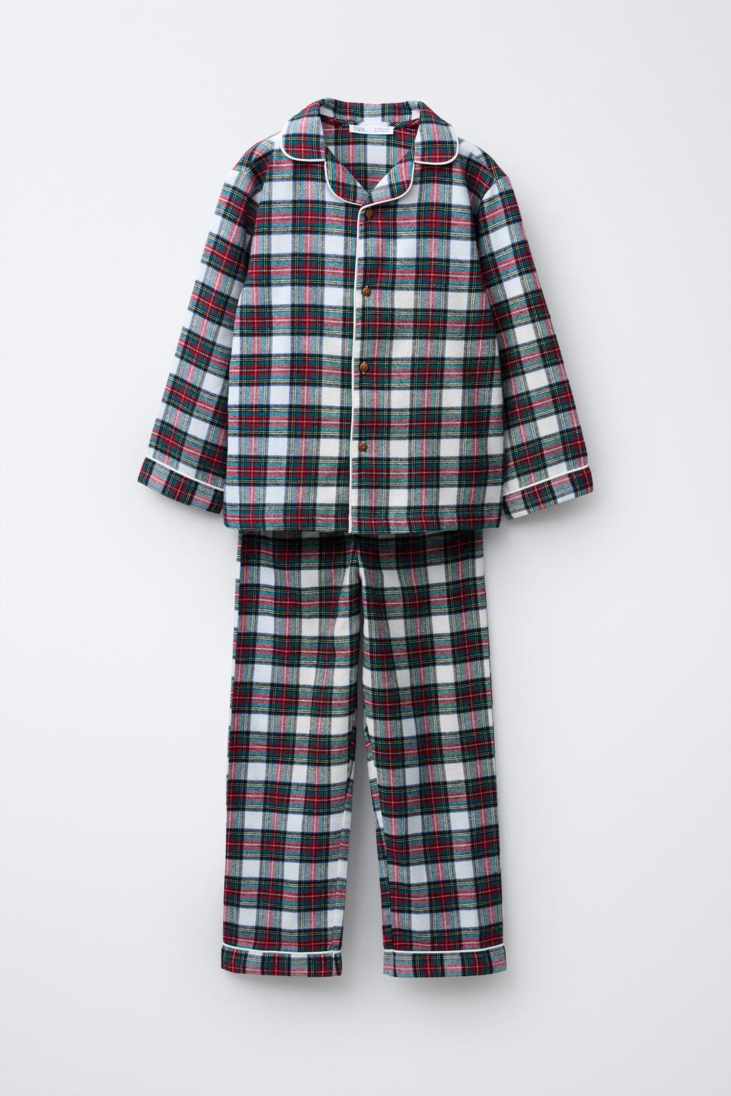 6-14 ЛЕТ/ ФЛАНЕЛЕВАЯ ПИЖАМА В КЛЕТКУ