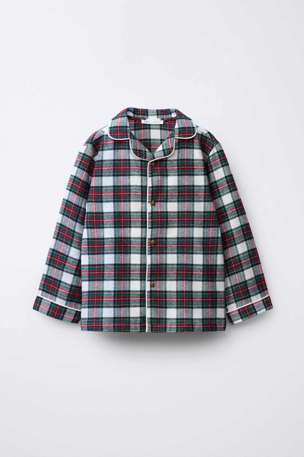 6-14 ЛЕТ/ ФЛАНЕЛЕВАЯ ПИЖАМА В КЛЕТКУ