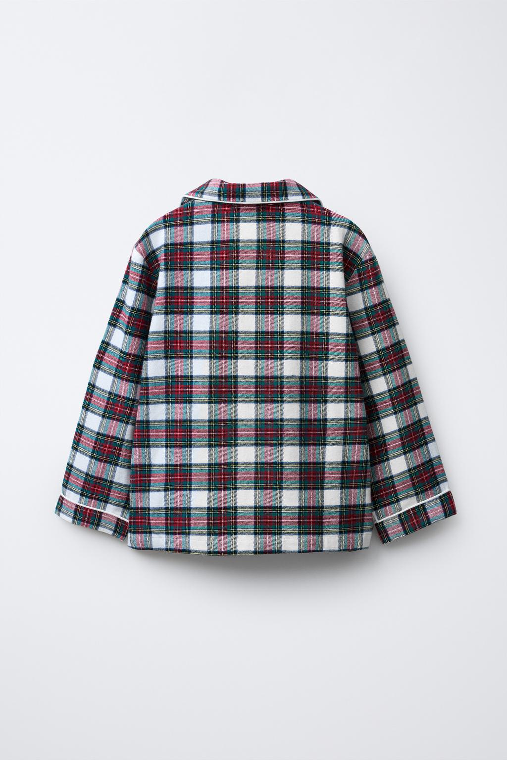 6-14 ЛЕТ/ ФЛАНЕЛЕВАЯ ПИЖАМА В КЛЕТКУ