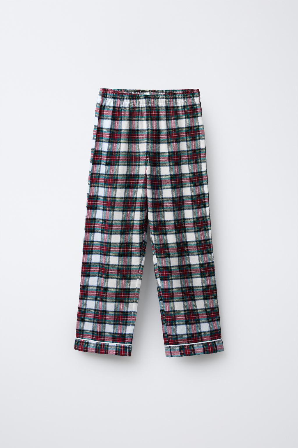 6-14 ЛЕТ/ ФЛАНЕЛЕВАЯ ПИЖАМА В КЛЕТКУ