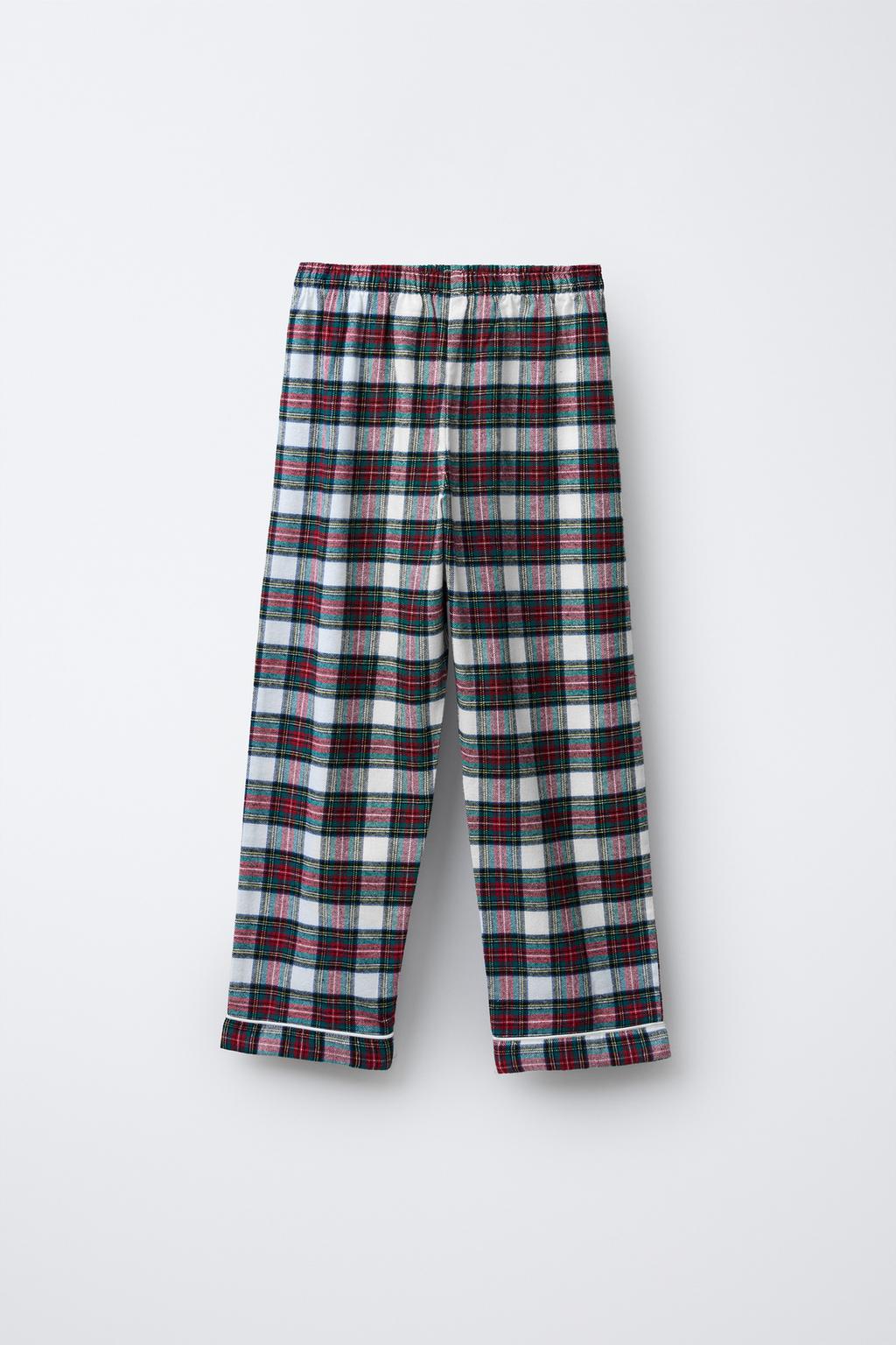 6-14 ЛЕТ/ ФЛАНЕЛЕВАЯ ПИЖАМА В КЛЕТКУ