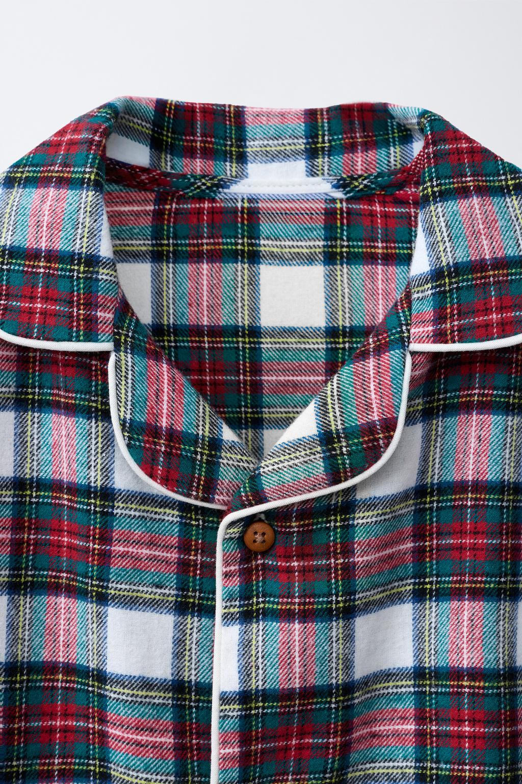 6-14 ЛЕТ/ ФЛАНЕЛЕВАЯ ПИЖАМА В КЛЕТКУ