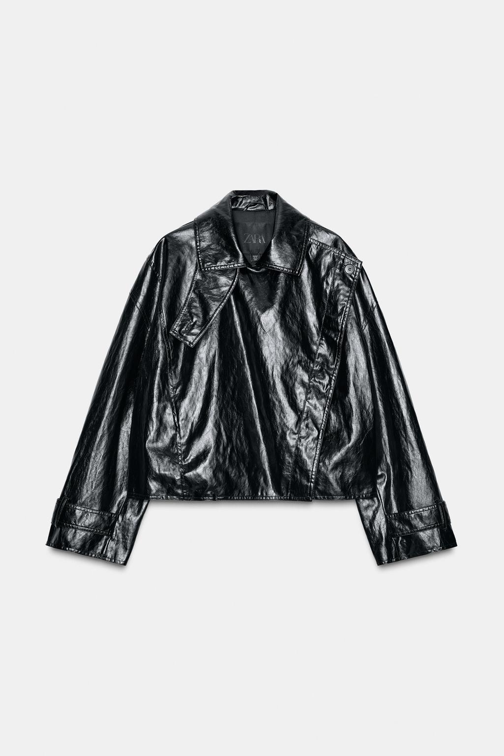黒服ページ Zara Куртка с блестящей тканью — коллекция zara «zw» - Цвет черный