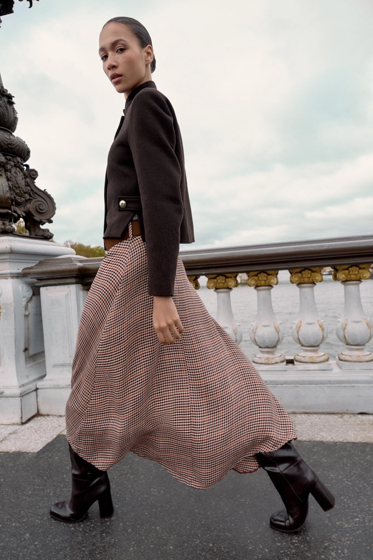 Куртка из шерстяной смеси с высоким воротником