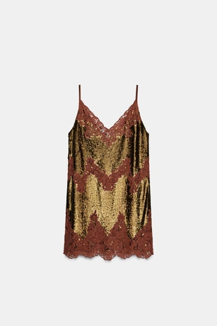 Платье с кружевом и пайетками ZW COLLECTION LIMITED EDITION- Заказать в России