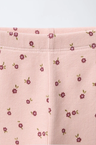 Multicoloured | 4805/631/330 - Zara Легинсы в рубчик с цветочным принтом