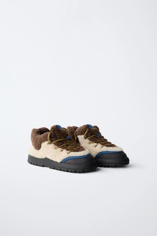 Купить Zara Ботинки из искусственной овчины