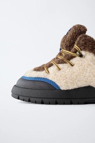 Ботинки из искусственной овчины- Заказать в России