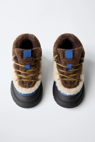 Ботинки из искусственной овчины- Заказать в России