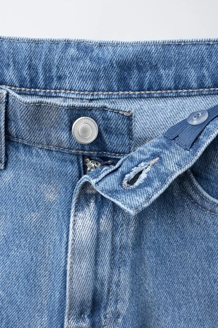 Джинсы WIDE LEG со стразами- Заказать в России