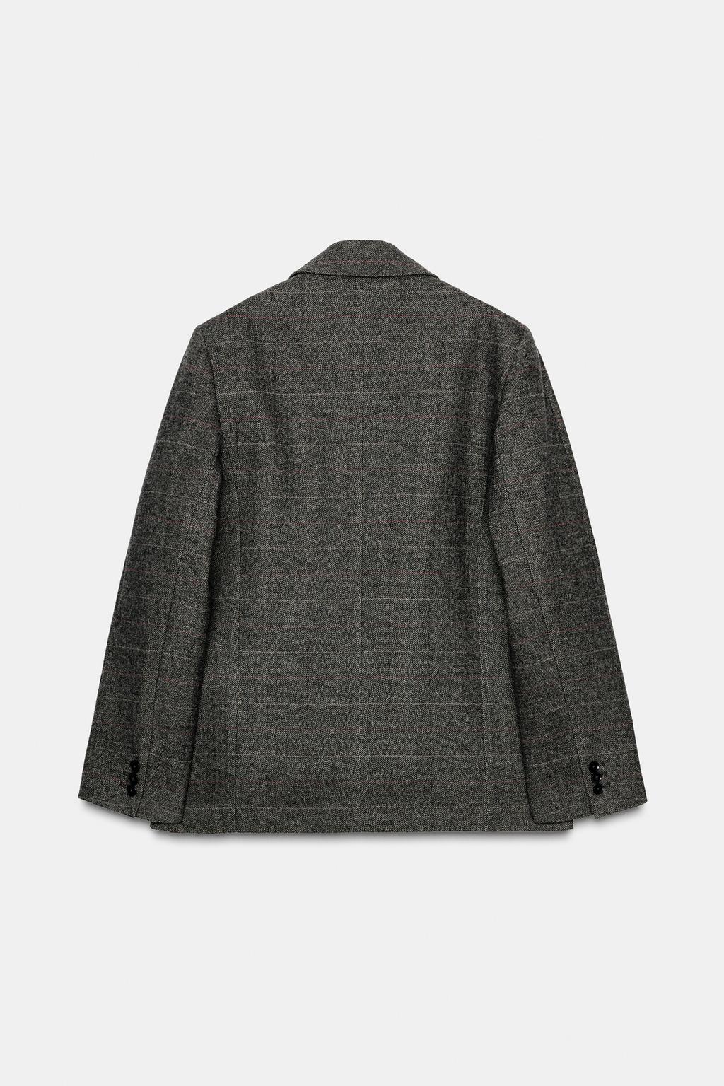 БЛЕЙЗЕР ОВЕРСАЙЗ В КЛЕТКУ ИЗ СМЕСОВОЙ ШЕРСТИ — ZW COLLECTION