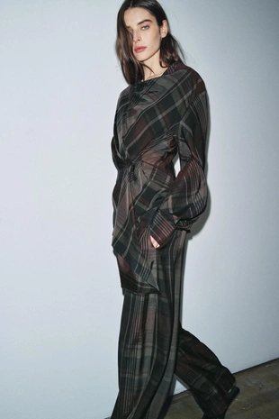 Брюки-баллоны в клетку ZW COLLECTION- Заказать в России
