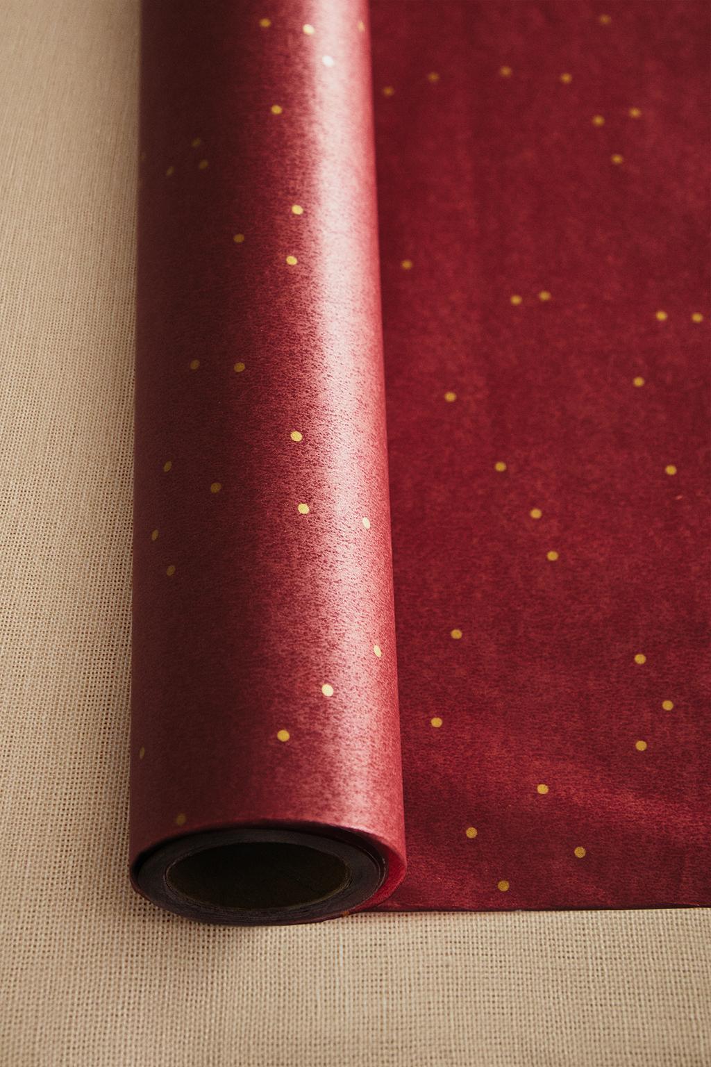 Шелковая точечная новогодняя упаковочная бумага