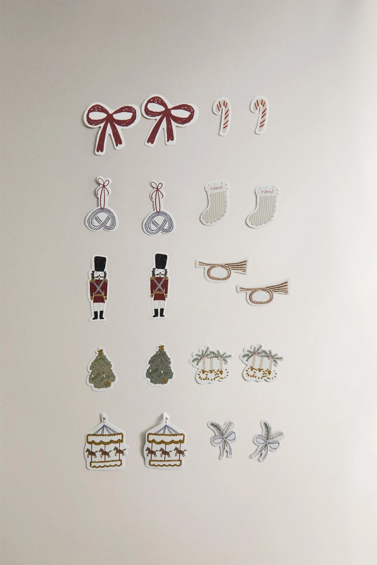 Детский металлический набор наклеек на рождество
