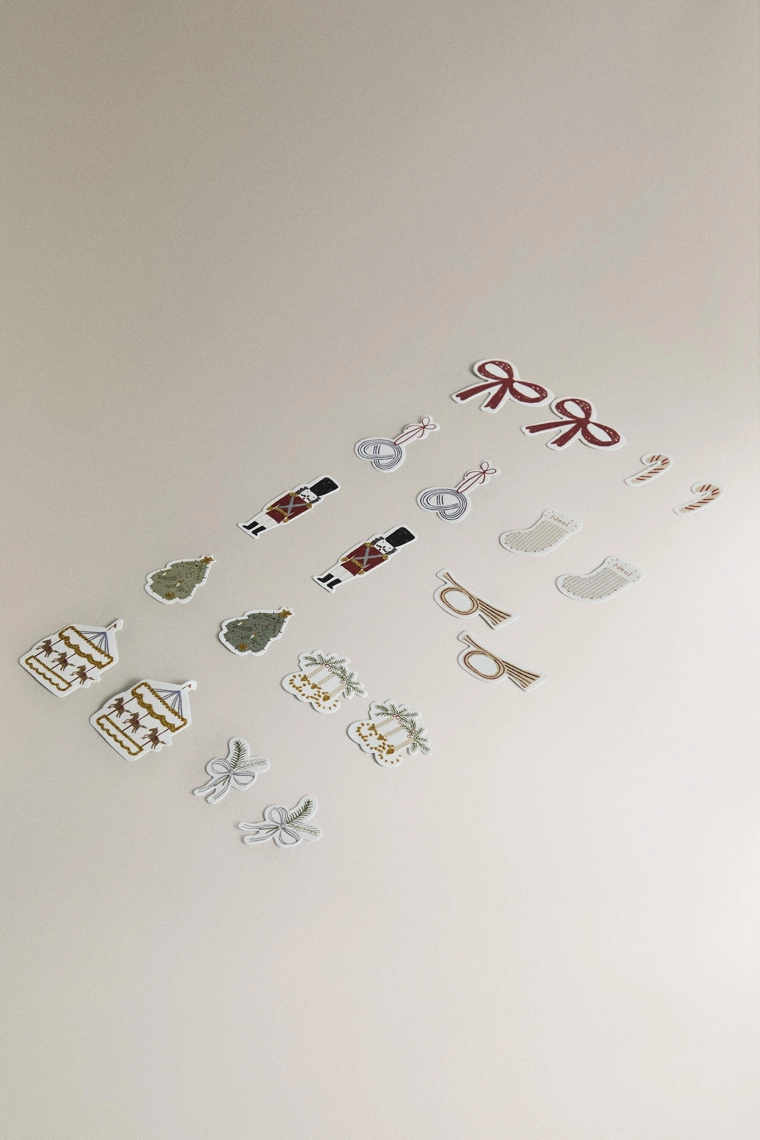 Детский металлический набор наклеек на рождество