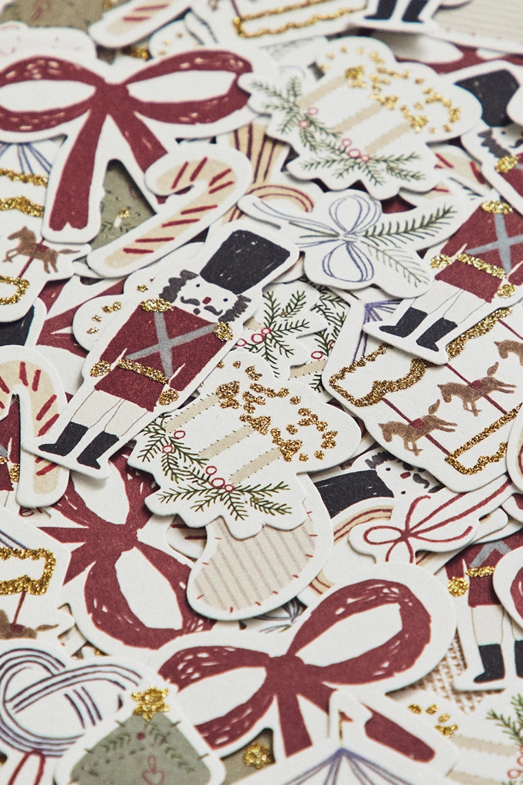 Детский металлический набор наклеек на рождество