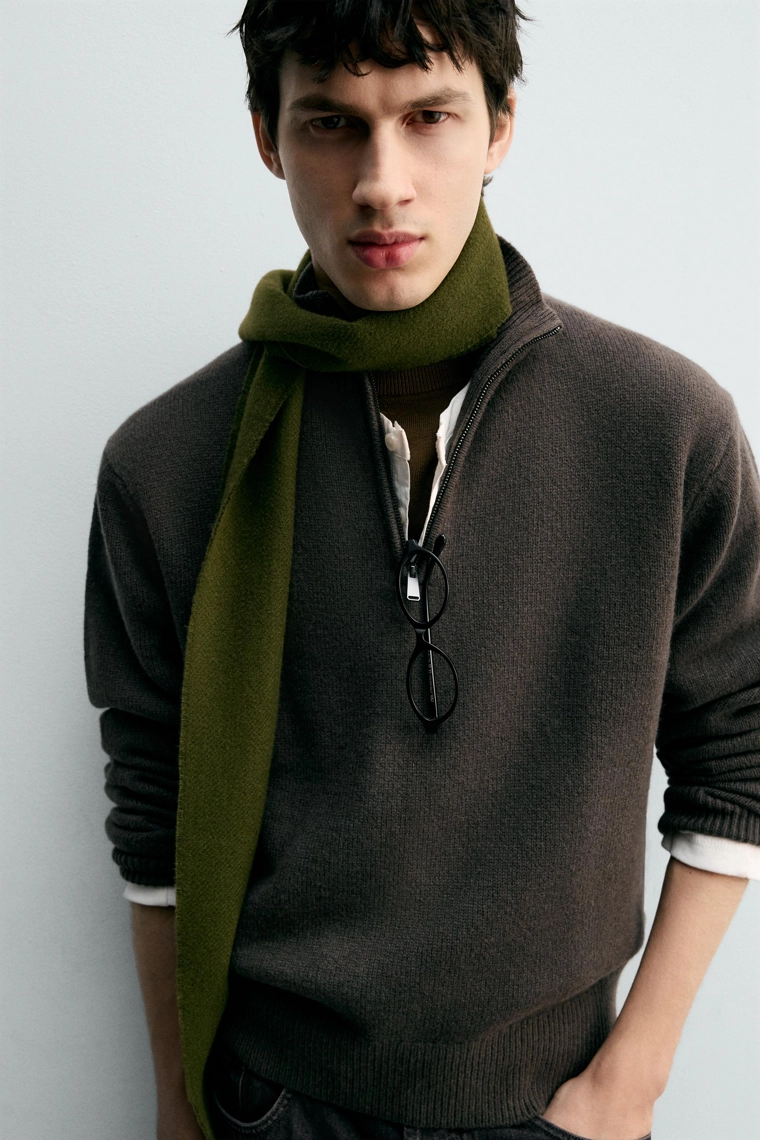 Джемпер на молнии из 100% шерсти