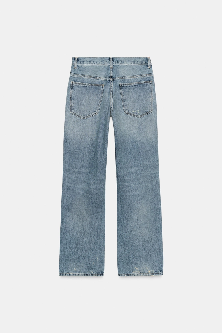 Джинсы trf с разрывами и камнями сваровски