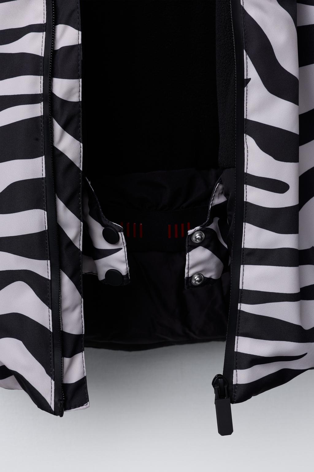 ВОДОНЕПРОНИЦАЕМАЯ И ВЕТРОЗАЩИТНАЯ ЛЫЖНАЯ КУРТКА С ПРИНТОМ ЗЕБРЫ