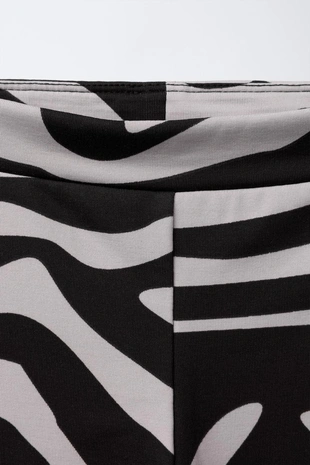 Black / Ecru | 8054/564/093 - Zara Термолегинсы «зебра» из дышащей ткани