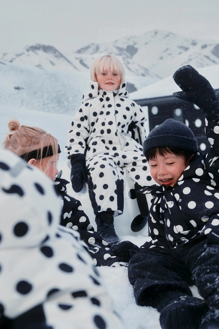Длинный полукомбинезон в горошек, устойчивый к воде и ветру