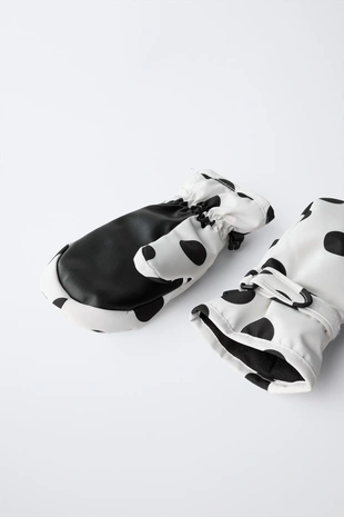 Купить Zara Нейлоновые ветрозащитные варежки в горошек