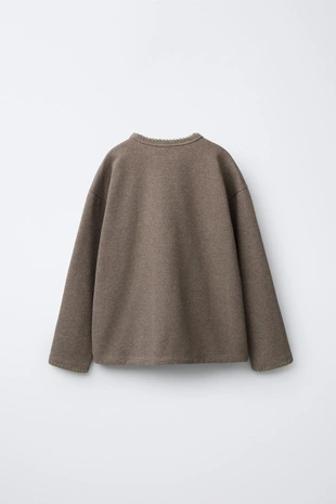 Купить Zara Футболка SOFT TOUCH с контрастной строчкой