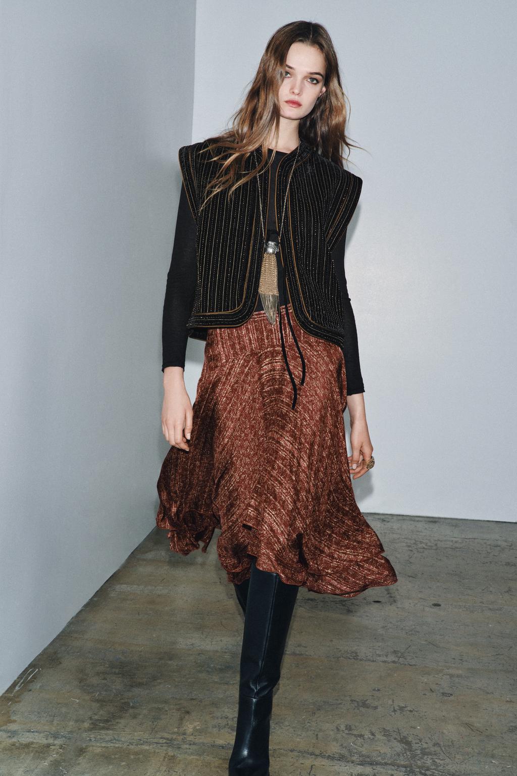 СТЕГАНЫЙ БАРХАТНЫЙ ЖИЛЕТ ZW COLLECTION LIMITED EDITION