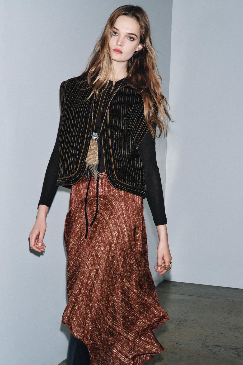 СТЕГАНЫЙ БАРХАТНЫЙ ЖИЛЕТ ZW COLLECTION LIMITED EDITION