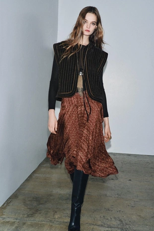 Стеганый бархатный жилет ZW COLLECTION LIMITED EDITION- Заказать в России