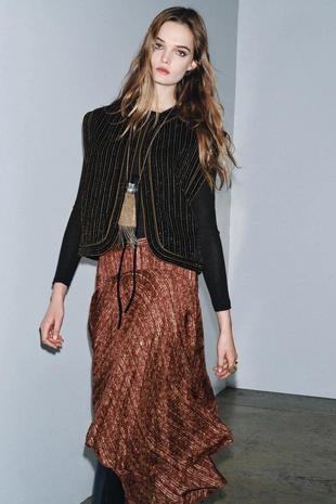 Стеганый бархатный жилет ZW COLLECTION LIMITED EDITION- Заказать в России