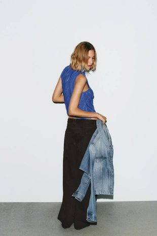 Жилет из рельефного трикотажа- Заказать в России