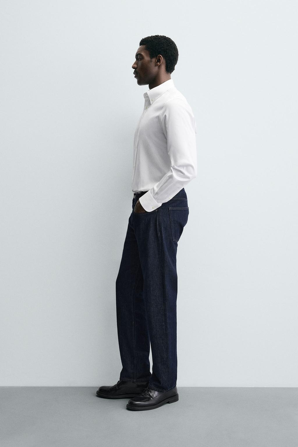 РУБАШКА КЛАССИЧЕСКОГО КРОЯ ИЗ РЕЛЬЕФНОЙ ТКАНИ