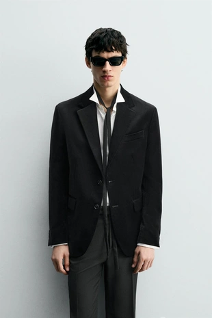 Бархатный блейзер REGULAR FIT- Заказать в России