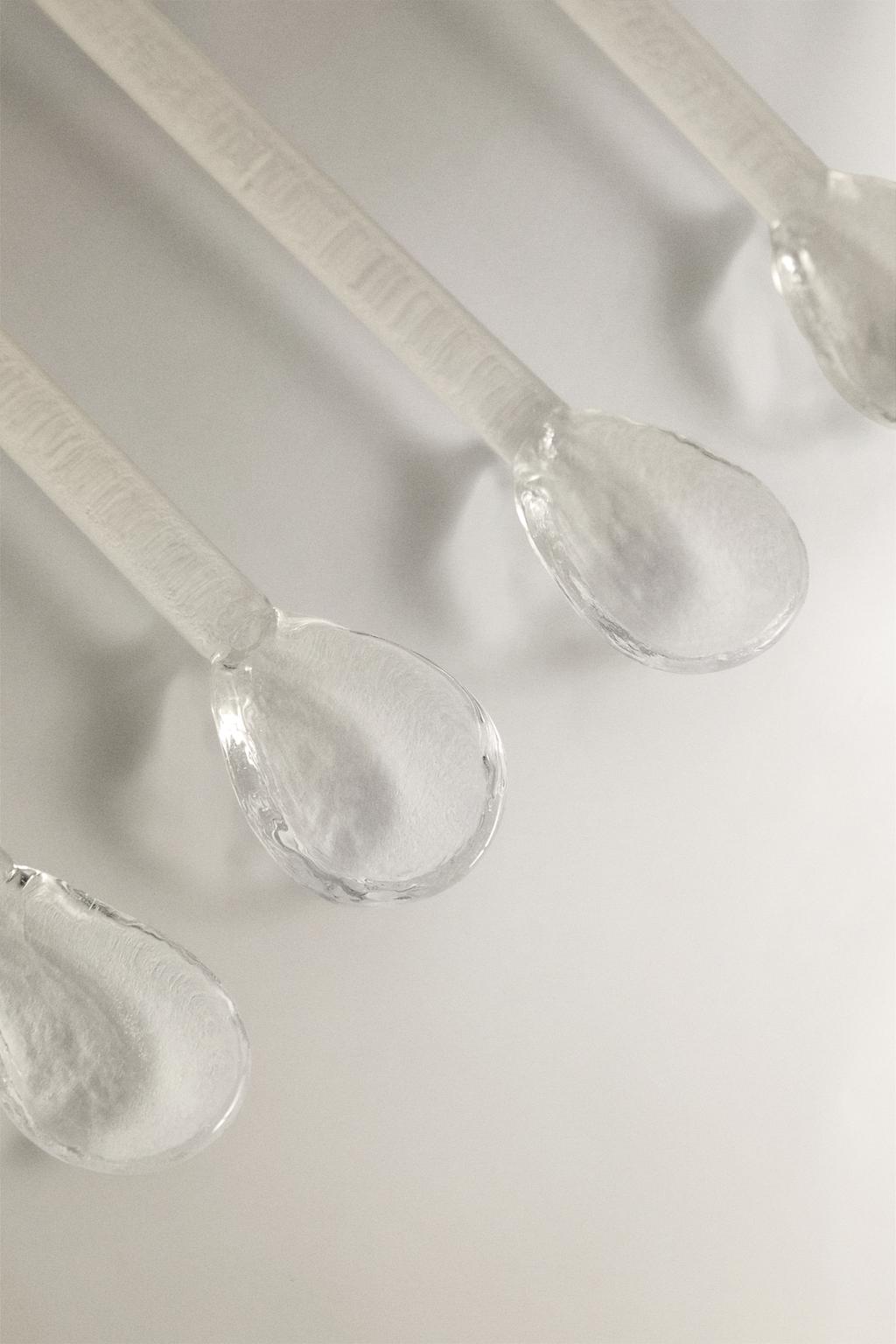 Набор блестящих стеклянных десертных ложек на рождественскую тематику (набор из 6)