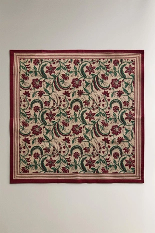 Набор рамочных хлопковых рождественских салфеток с цветочным узором (набор из 2)- Заказать в России