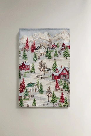 Снежный рождественский жаккардовый сервировочный салфетка- Заказать в России