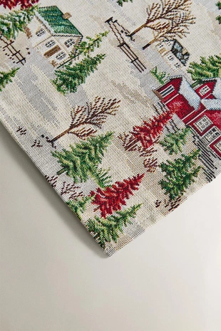 Снежный рождественский жаккардовый сервировочный салфетка- Заказать в России