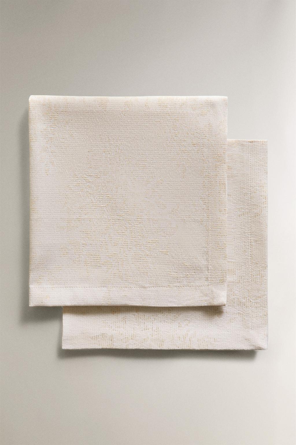 Набор из рамочных хлопковых рождественских салфеток с цветочным узором (набор из 2)