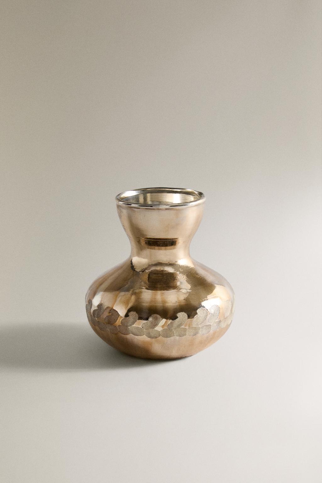 Античная стеклянная мини-ваза для рождества