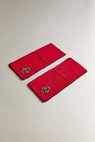 Набор вышитых новогодних ободков для столовых приборов (набор из 2 штук)- Заказать в России