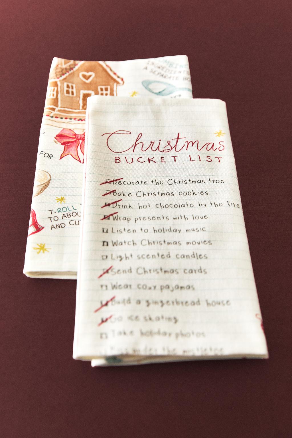 Хлопковое полотенце для уборки с рождественским списком покупок (комплект из 2 шт.)