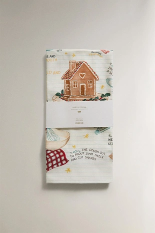 Хлопковое полотенце для уборки с рождественским списком покупок (комплект из 2 шт.)- Заказать в России