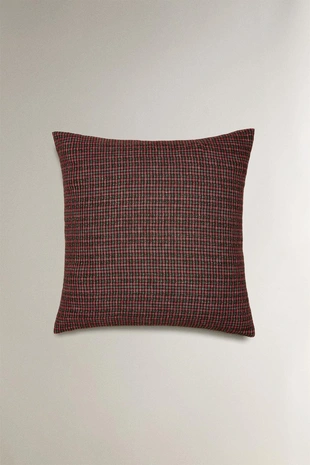 Рождественская наволочка из льна в клетку- Заказать в России