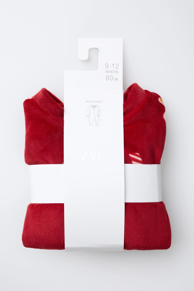 Пижама с принтом дерева и печенья из велюра