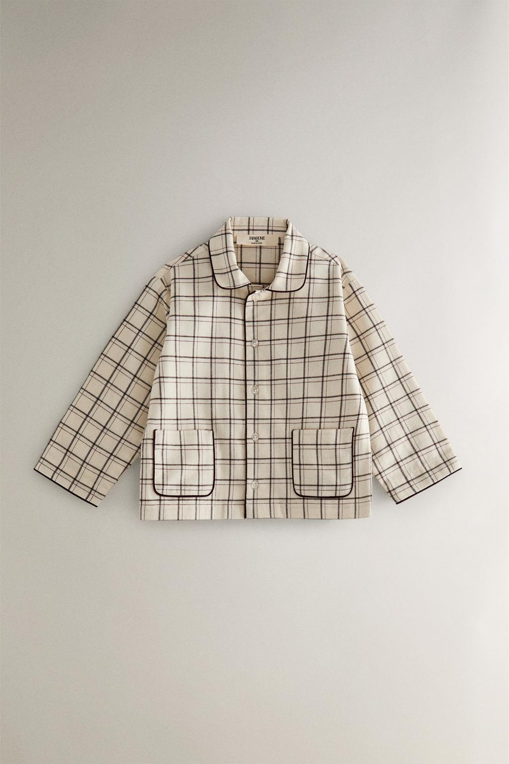 Набор детских рождественских пижам из хлопка в клетку